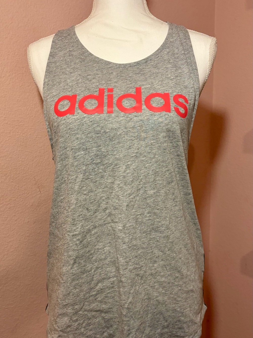 adidas Gray Tank Top with red Logo